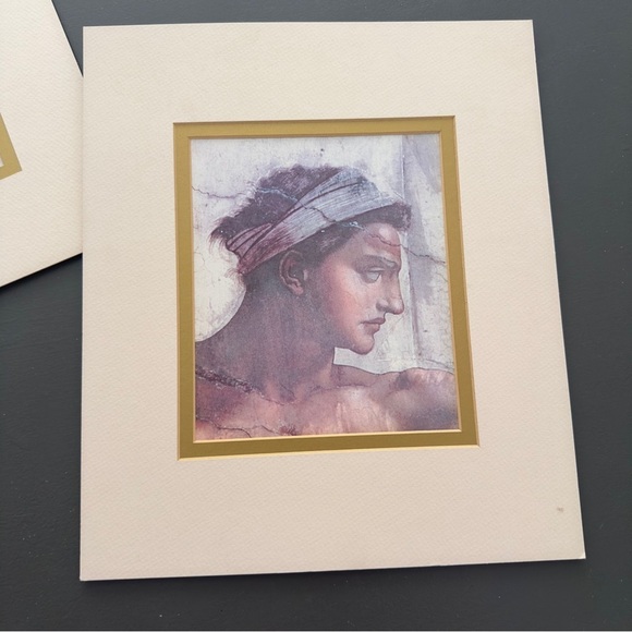 Vintage Reproduction Vault of the Sistine Chapel Artwork Matted Print Women Bust - Picture 11 of 13